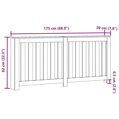 Radiatorombouw 175x20x82 cm bewerkt hout zwart - AllerleiShop