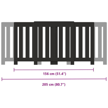 Radiatorombouw 205x21,5x83,5 cm bewerkt hout zwart - AllerleiShop