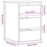 Ladekast 40x41x58 cm bewerkt hout wit - AllerleiShop