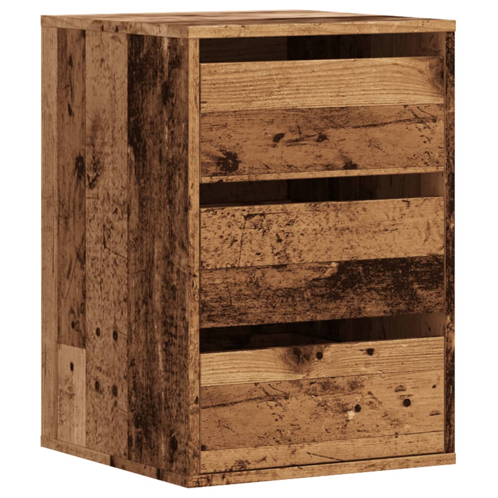 Ladekast 40x41x58 cm bewerkt hout oud houtkleurig - AllerleiShop