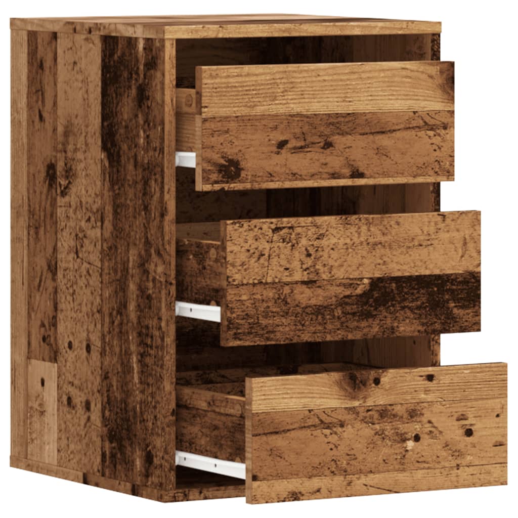 Ladekast 40x41x58 cm bewerkt hout oud houtkleurig - AllerleiShop