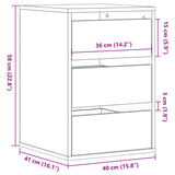 Ladekast 40x41x58 cm bewerkt hout oud houtkleurig - AllerleiShop