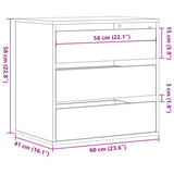 Ladekast 60x41x58 cm bewerkt hout wit - AllerleiShop