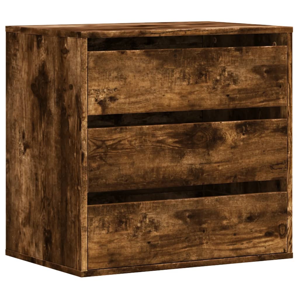 Ladekast 60x41x58 cm bewerkt hout gerookt eikenkleurig - AllerleiShop