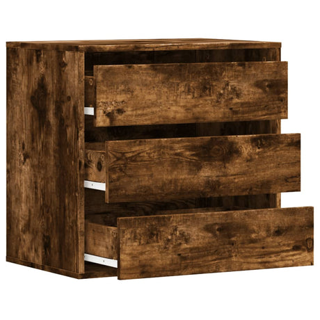 Ladekast 60x41x58 cm bewerkt hout gerookt eikenkleurig - AllerleiShop