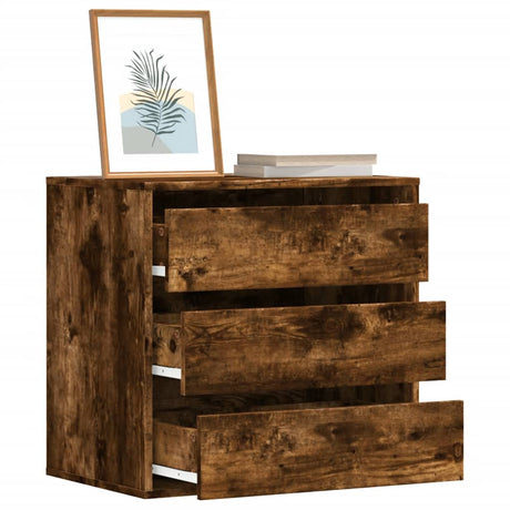 Ladekast 60x41x58 cm bewerkt hout gerookt eikenkleurig - AllerleiShop