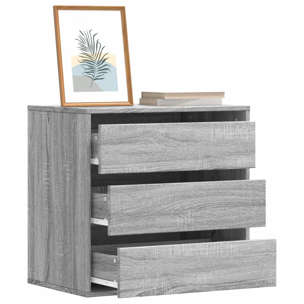 Ladekast 60x41x58 cm bewerkt hout grijs sonoma eikenkleurig - AllerleiShop