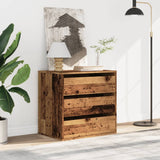 Ladekast 60x41x58 cm bewerkt hout oud houtkleurig - AllerleiShop