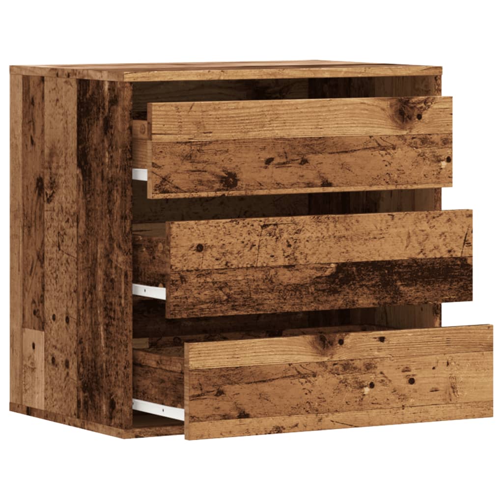 Ladekast 60x41x58 cm bewerkt hout oud houtkleurig - AllerleiShop