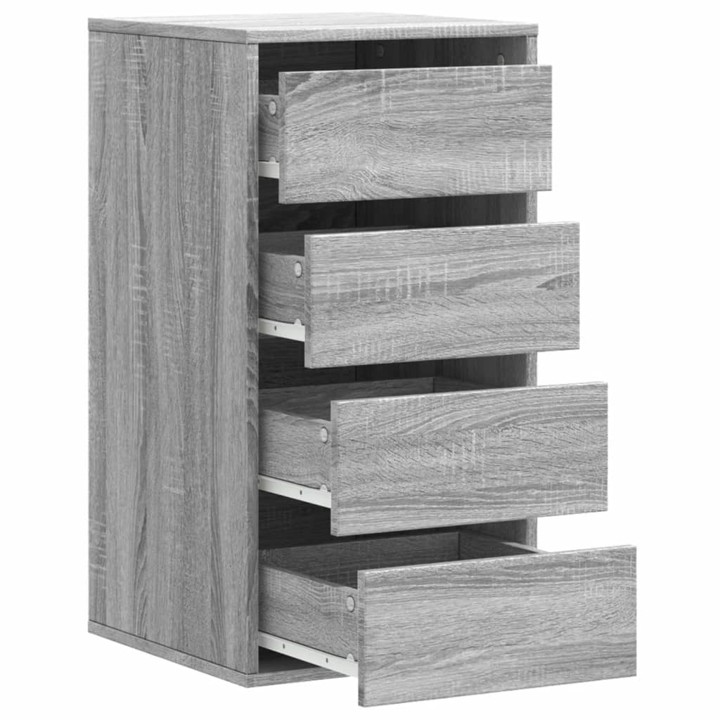 Ladekast 40x41x76 cm bewerkt hout grijs sonoma eikenkleurig - AllerleiShop