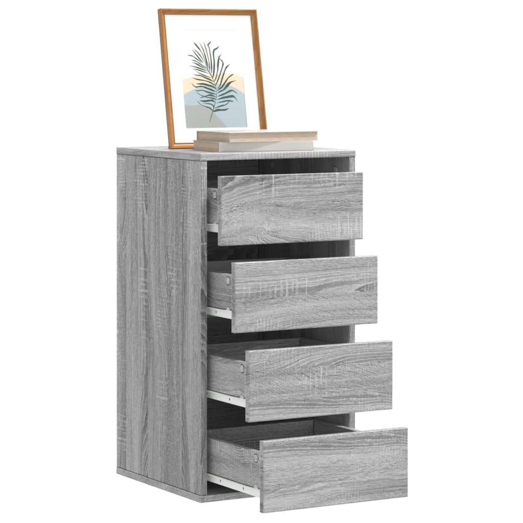 Ladekast 40x41x76 cm bewerkt hout grijs sonoma eikenkleurig - AllerleiShop