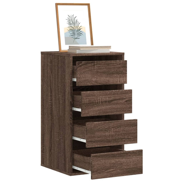 Ladekast 40x41x76 cm bewerkt hout bruin eikenkleurig - AllerleiShop