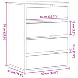 Ladekast 60x41x76 cm bewerkt hout sonoma eikenkleurig - AllerleiShop