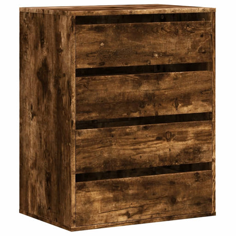 Ladekast 60x41x76 cm bewerkt hout gerookt eikenkleurig - AllerleiShop