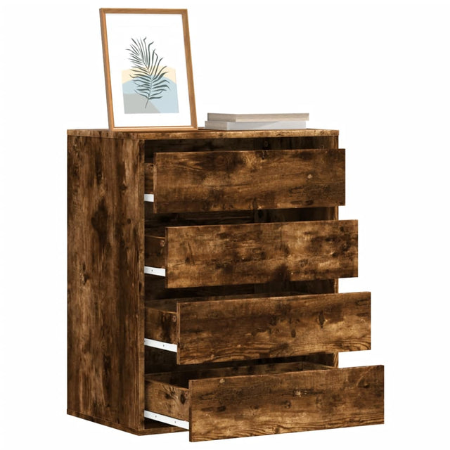 Ladekast 60x41x76 cm bewerkt hout gerookt eikenkleurig - AllerleiShop