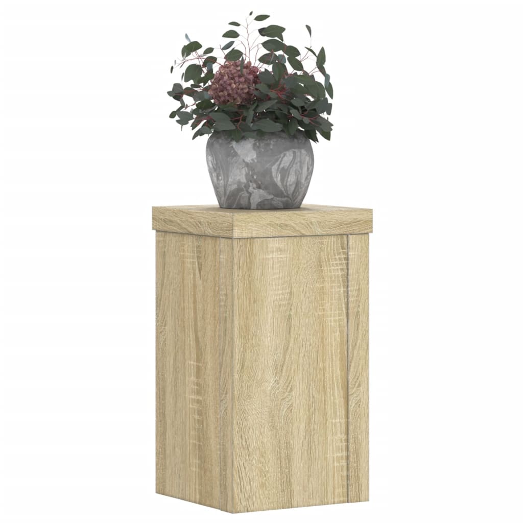 Plantenstandaards 2 st 10x10x18 cm bewerkt hout sonoma eiken - AllerleiShop