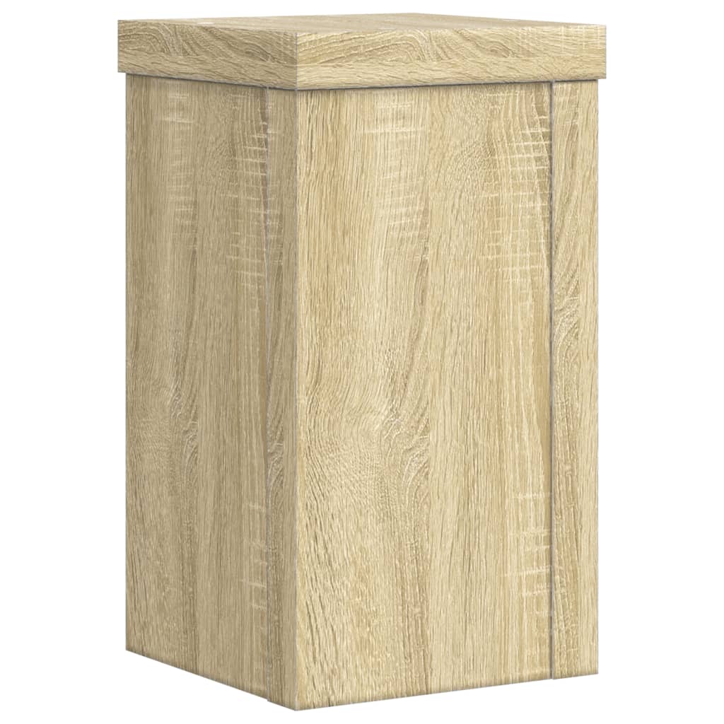 Plantenstandaards 2 st 10x10x18 cm bewerkt hout sonoma eiken - AllerleiShop