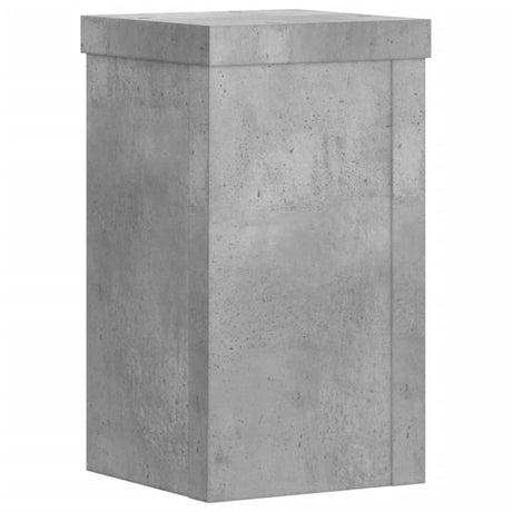 Plantenstandaards 2 st 10x10x18 cm bewerkt hout betongrijs - AllerleiShop