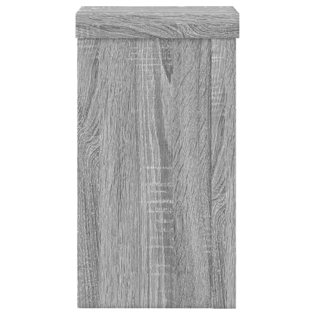 Plantenstandaards 2 st 10x10x18 cm bewerkt hout grijs sonoma - AllerleiShop