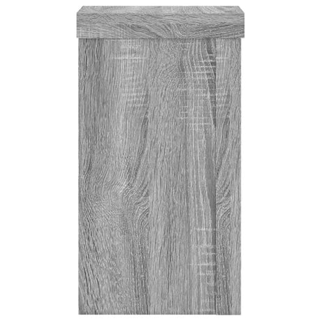 Plantenstandaards 2 st 10x10x18 cm bewerkt hout grijs sonoma - AllerleiShop