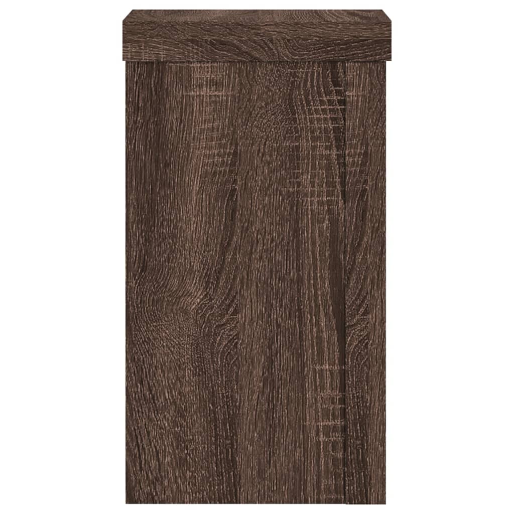 Plantenstandaards 2 st 10x10x18 cm bewerkt hout bruin eiken - AllerleiShop