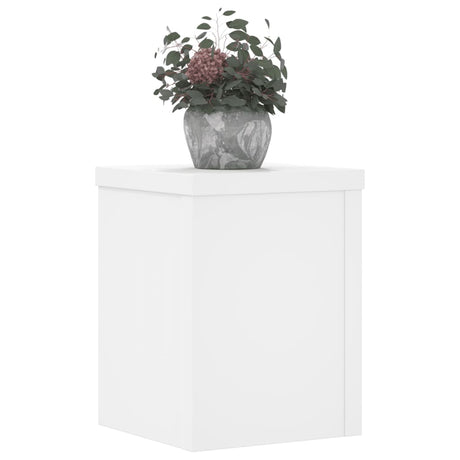 Plantenstandaards 2 st 15x15x20 cm bewerkt hout wit - AllerleiShop