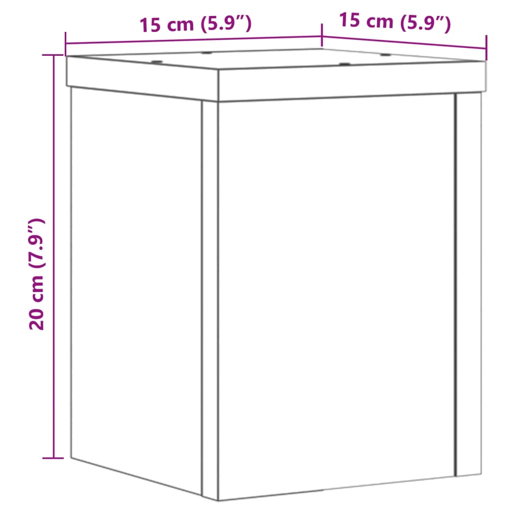 Plantenstandaards 2 st 15x15x20 cm bewerkt hout wit - AllerleiShop