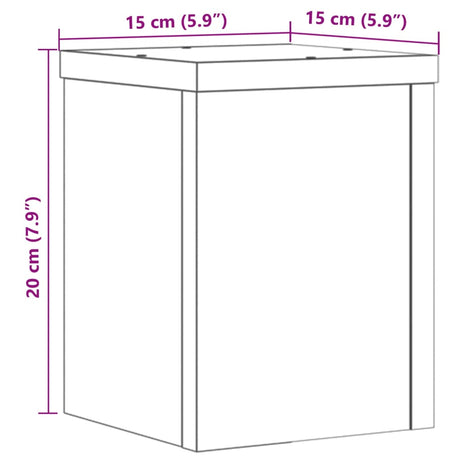 Plantenstandaards 2 st 15x15x20 cm bewerkt hout wit - AllerleiShop