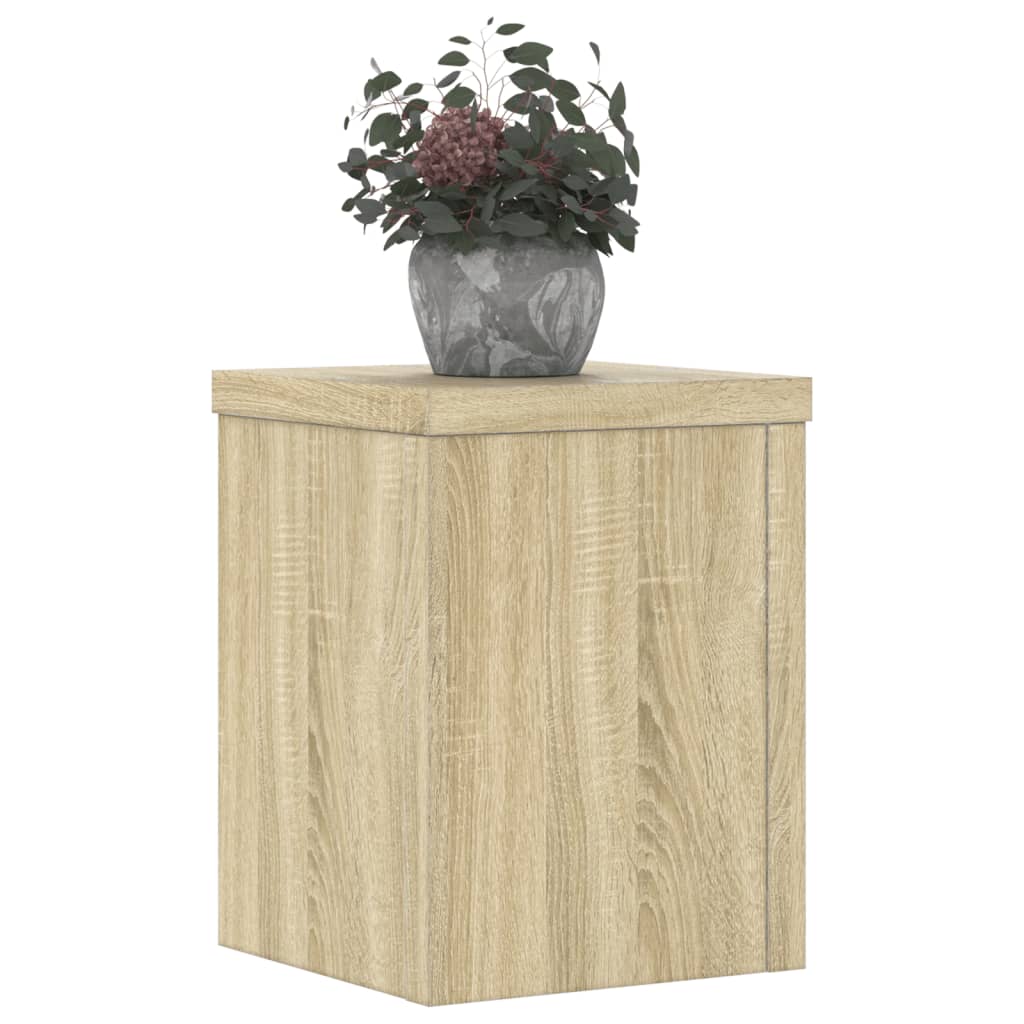 Plantenstandaards 2 st 15x15x20 cm bewerkt hout sonoma eiken - AllerleiShop