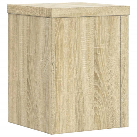 Plantenstandaards 2 st 15x15x20 cm bewerkt hout sonoma eiken - AllerleiShop