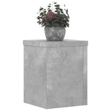 Plantenstandaards 2 st 15x15x20 cm bewerkt hout betongrijs - AllerleiShop