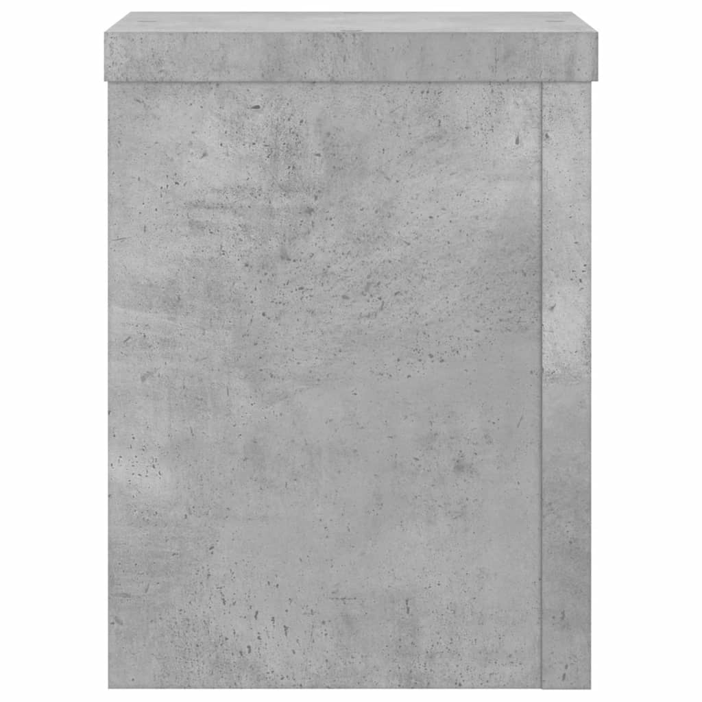 Plantenstandaards 2 st 15x15x20 cm bewerkt hout betongrijs - AllerleiShop