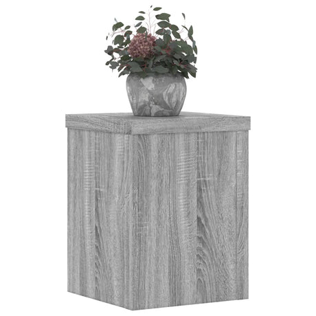 Plantenstandaards 2 st 15x15x20 cm bewerkt hout grijs sonoma - AllerleiShop