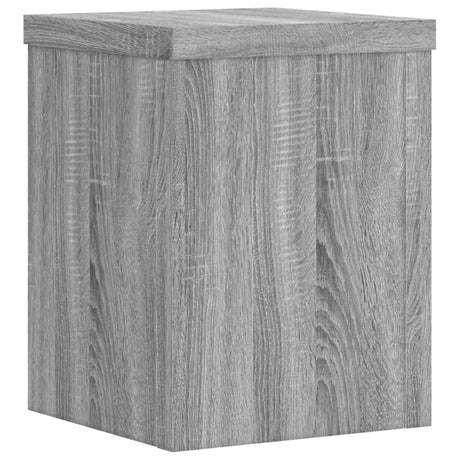 Plantenstandaards 2 st 15x15x20 cm bewerkt hout grijs sonoma - AllerleiShop