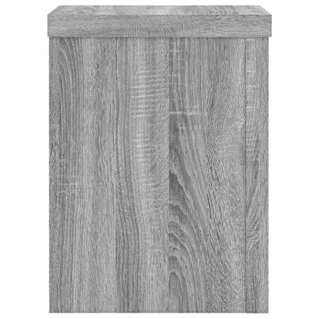 Plantenstandaards 2 st 15x15x20 cm bewerkt hout grijs sonoma - AllerleiShop