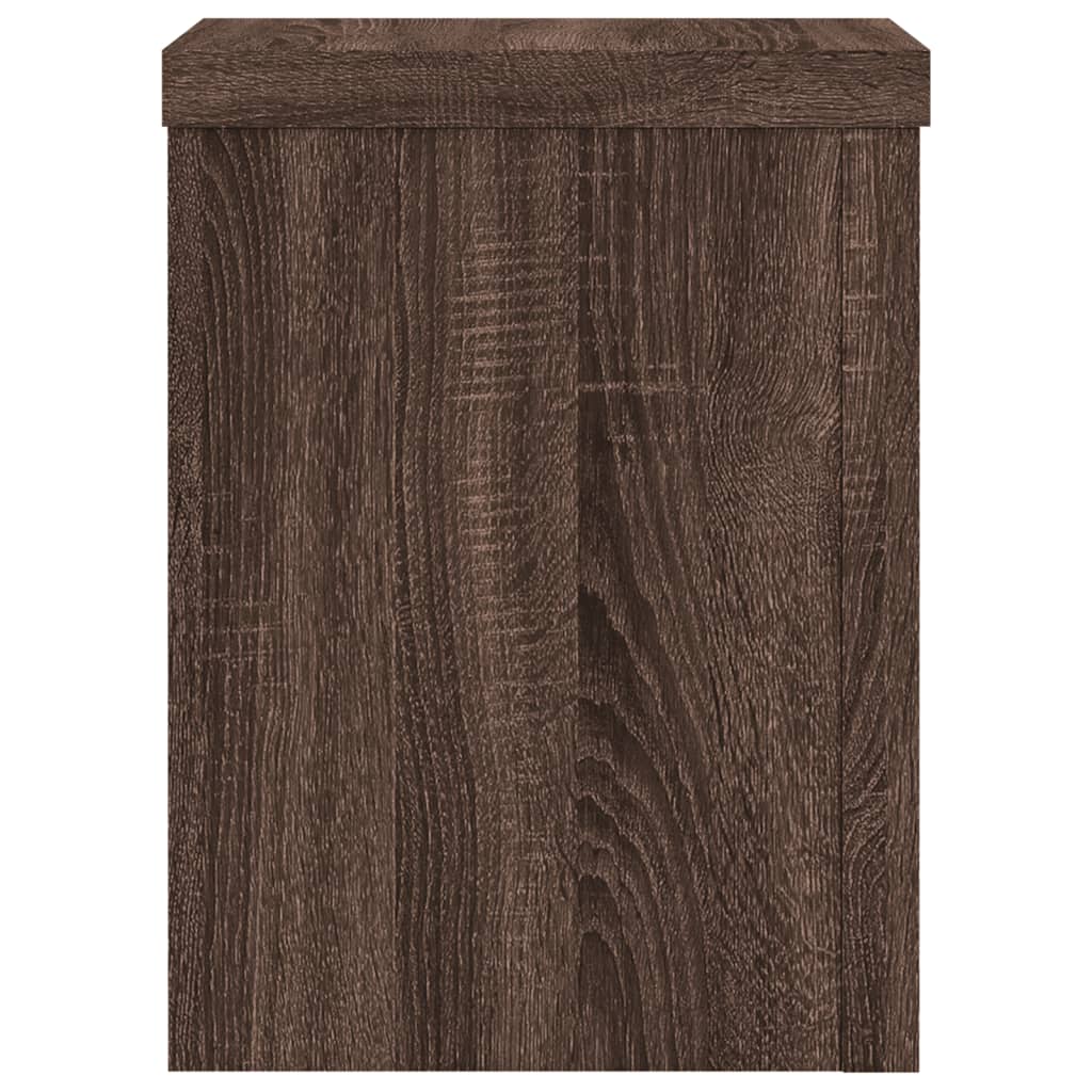 Plantenstandaards 2 st 15x15x20 cm bewerkt hout bruin eiken - AllerleiShop