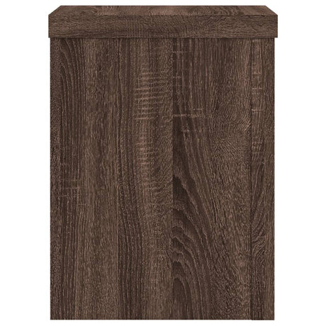 Plantenstandaards 2 st 15x15x20 cm bewerkt hout bruin eiken - AllerleiShop