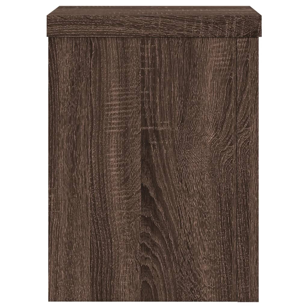 Plantenstandaards 2 st 15x15x20 cm bewerkt hout bruin eiken - AllerleiShop