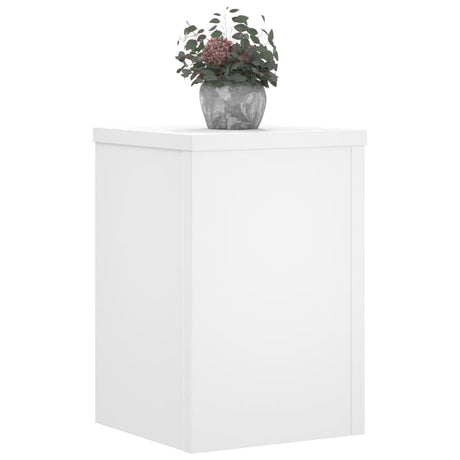 Plantenstandaards 2 st 20x20x30 cm bewerkt hout wit - AllerleiShop