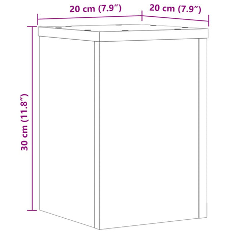 Plantenstandaards 2 st 20x20x30 cm bewerkt hout wit - AllerleiShop