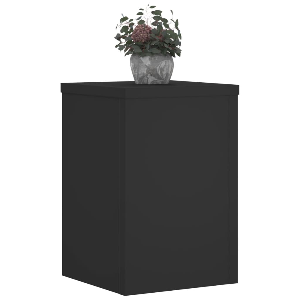 Plantenstandaards 2 st 20x20x30 cm bewerkt hout zwart - AllerleiShop