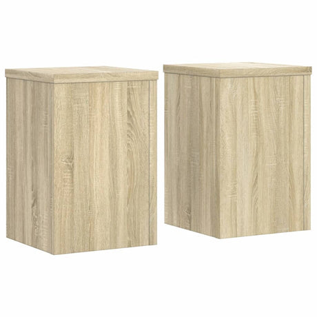 Plantenstandaards 2 st 20x20x30 cm bewerkt hout sonoma eiken - AllerleiShop