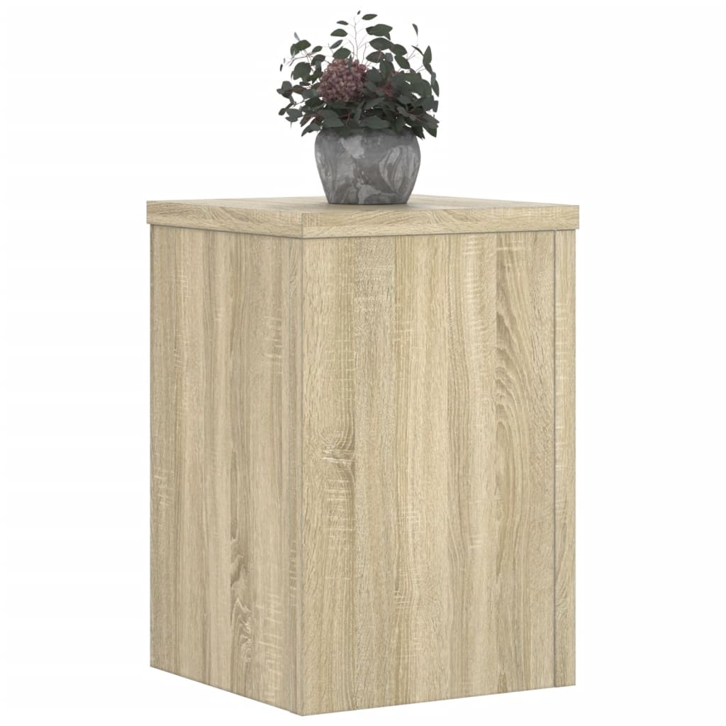 Plantenstandaards 2 st 20x20x30 cm bewerkt hout sonoma eiken - AllerleiShop