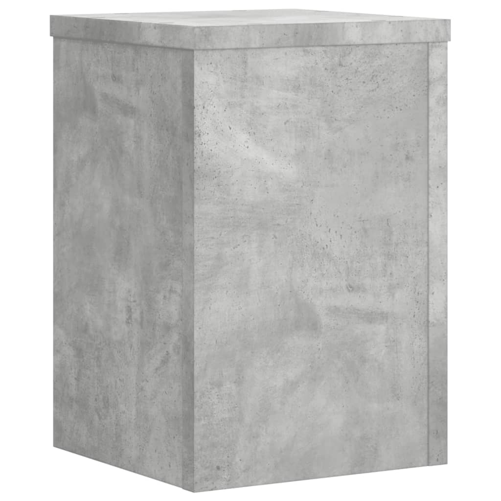 Plantenstandaards 2 st 20x20x30 cm bewerkt hout betongrijs - AllerleiShop