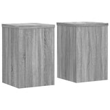 Plantenstandaards 2 st 20x20x30 cm bewerkt hout grijs sonoma - AllerleiShop