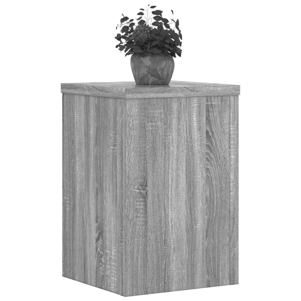 Plantenstandaards 2 st 20x20x30 cm bewerkt hout grijs sonoma - AllerleiShop