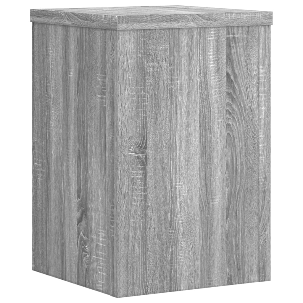 Plantenstandaards 2 st 20x20x30 cm bewerkt hout grijs sonoma - AllerleiShop