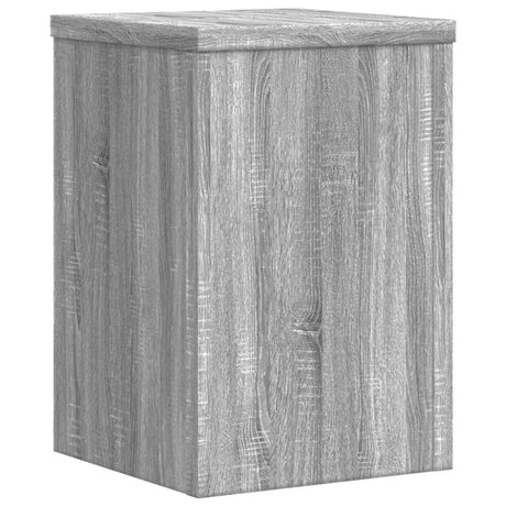 Plantenstandaards 2 st 20x20x30 cm bewerkt hout grijs sonoma - AllerleiShop