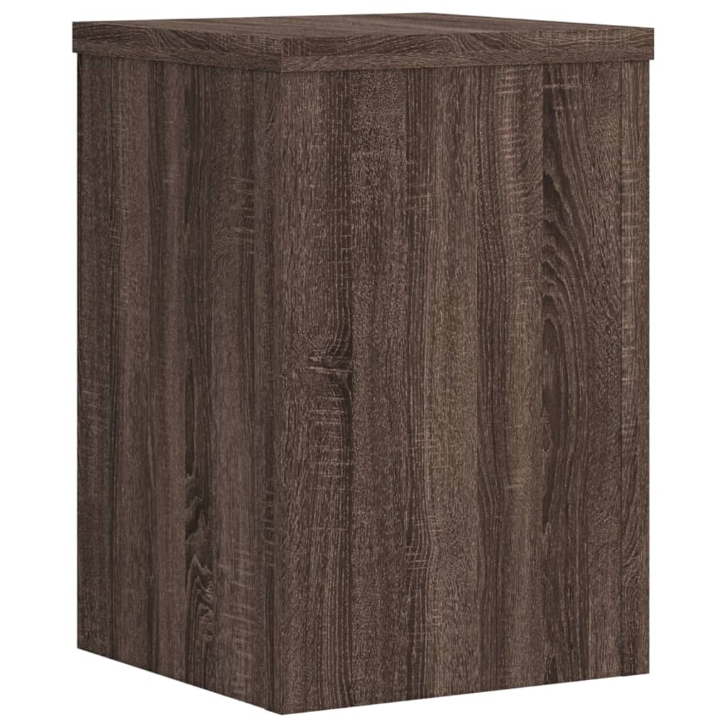 Plantenstandaards 2 st 20x20x30 cm bewerkt hout bruin eiken - AllerleiShop