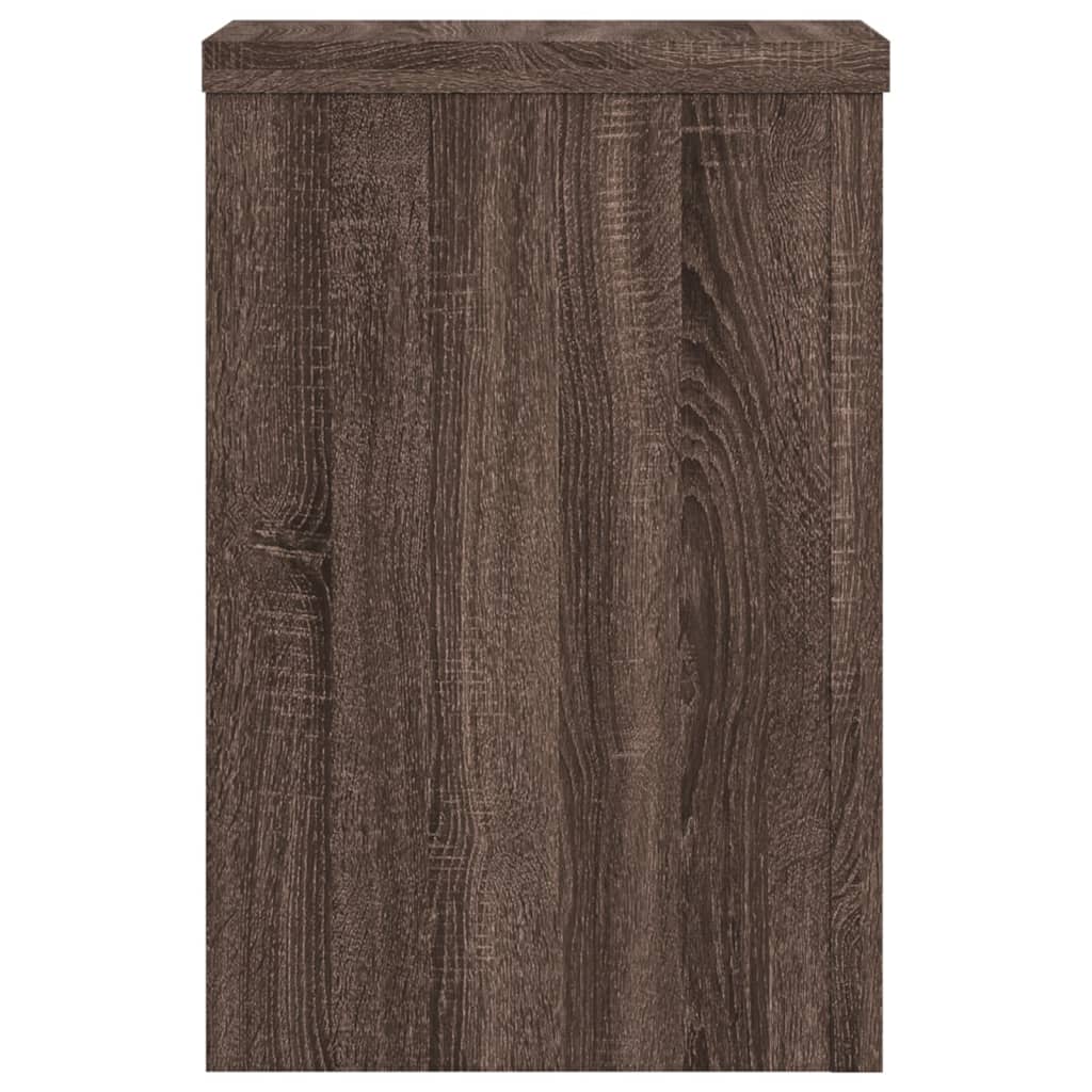 Plantenstandaards 2 st 20x20x30 cm bewerkt hout bruin eiken - AllerleiShop